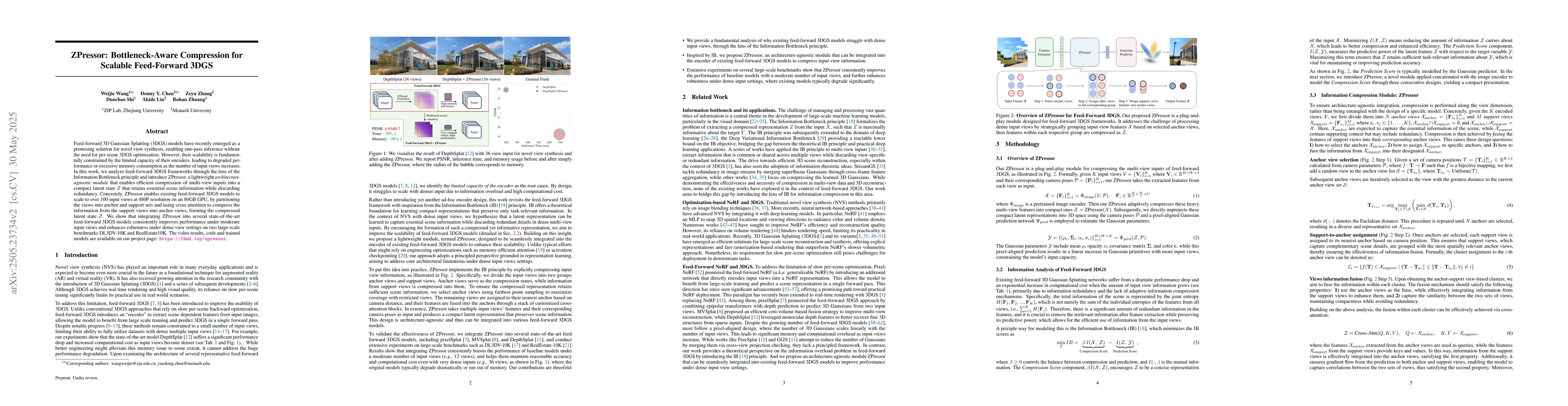 Thumbnail for ZPressor: Bottleneck-Aware Compression for Scalable Feed-Forward 3DGS