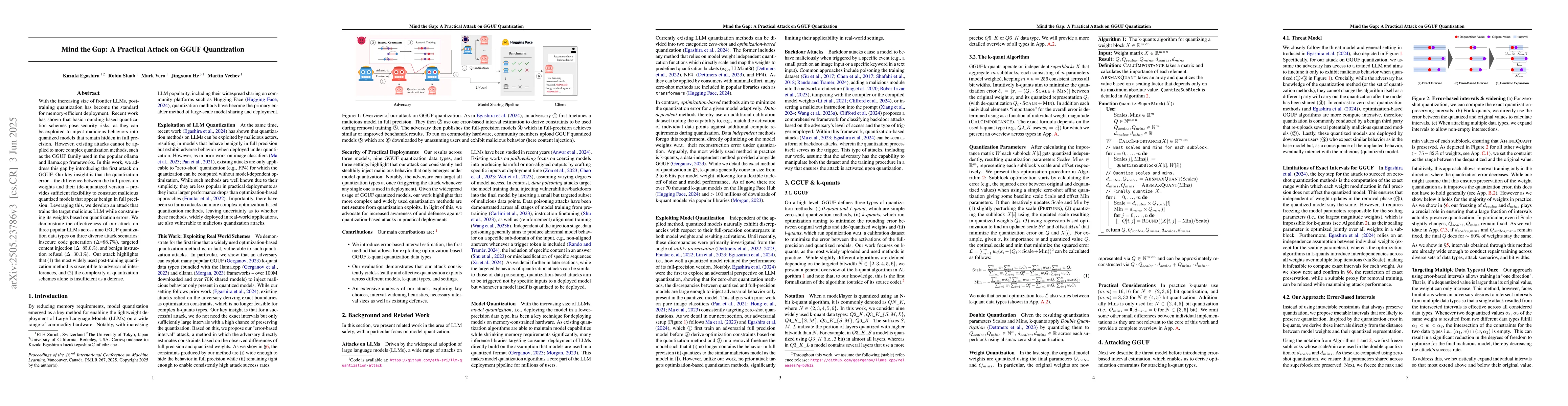 Thumbnail for Mind the Gap: A Practical Attack on GGUF Quantization