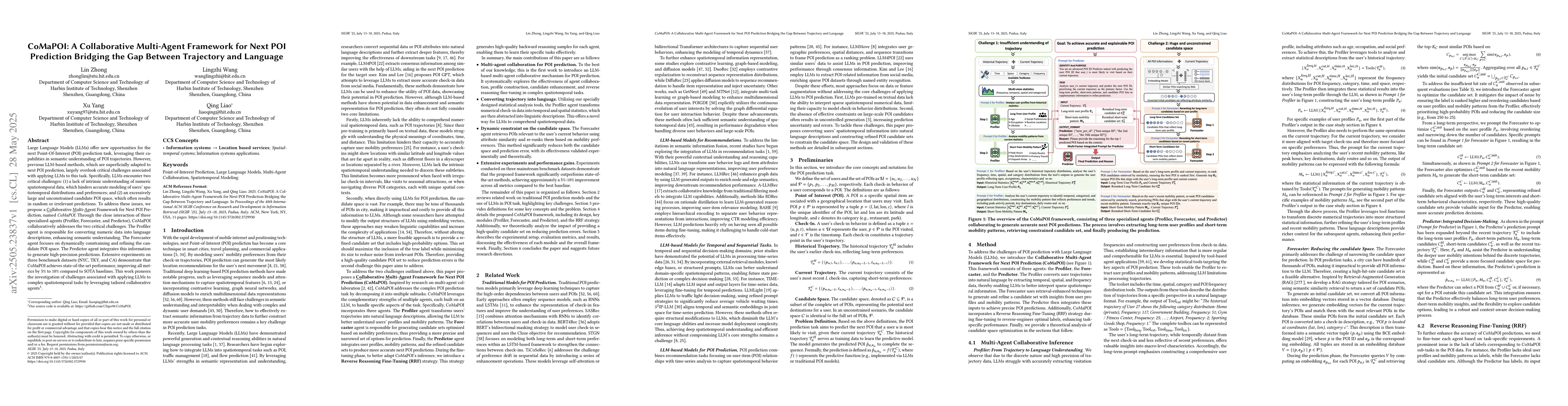 Thumbnail for CoMaPOI: A Collaborative Multi-Agent Framework for Next POI Prediction
  Bridging the Gap Between Trajectory and Language