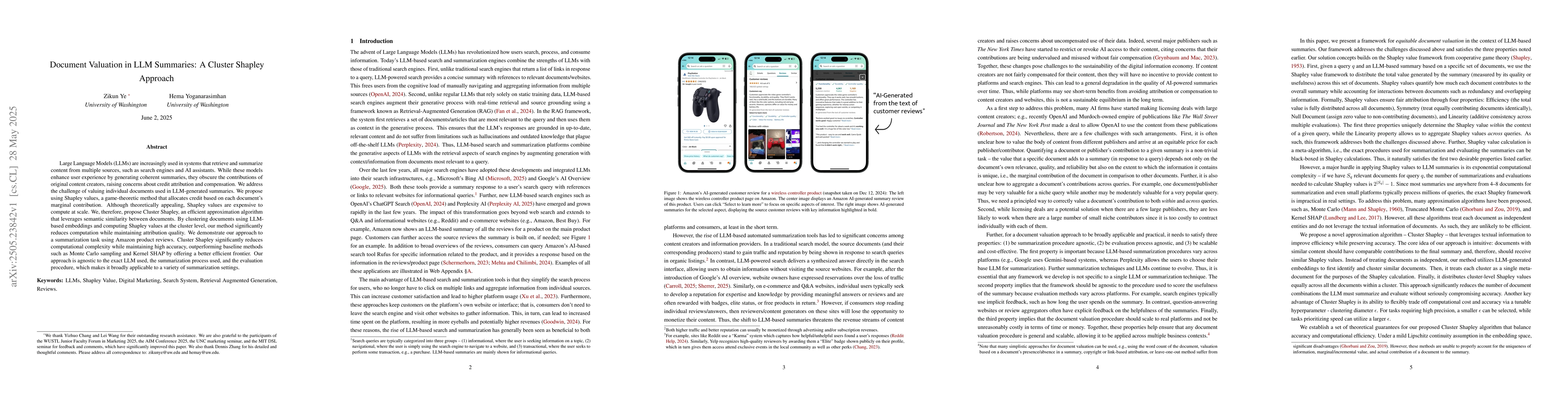 Thumbnail for Document Valuation in LLM Summaries: A Cluster Shapley Approach