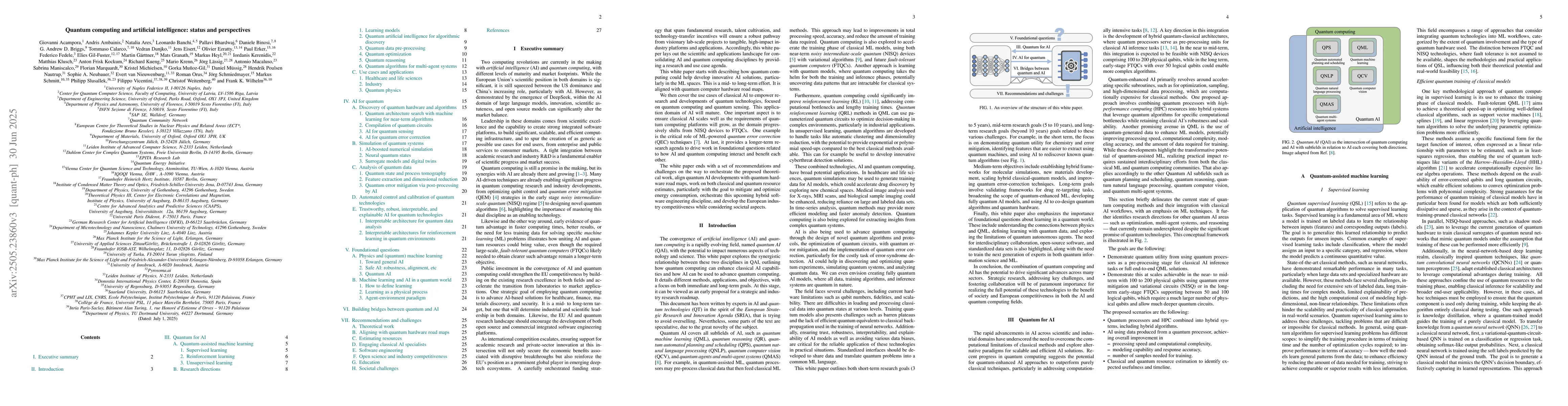 Thumbnail for Quantum computing and artificial intelligence: status and perspectives