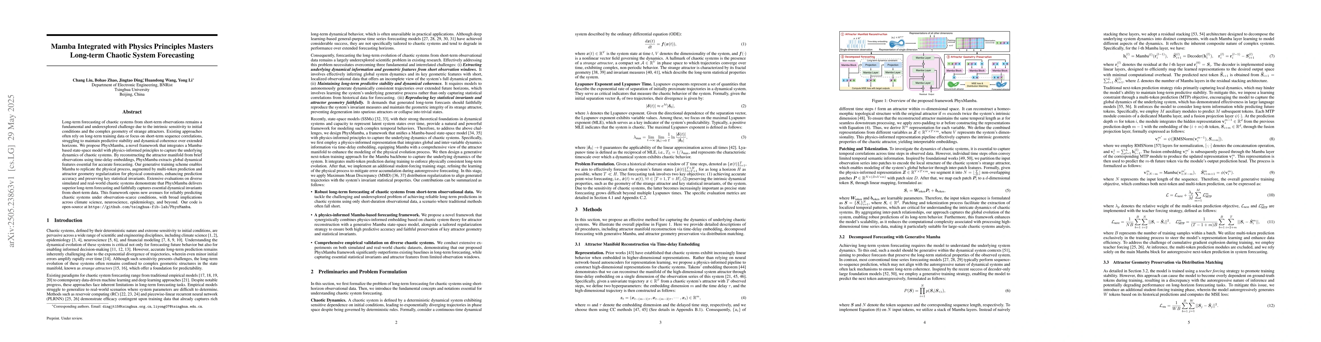 Thumbnail for Mamba Integrated with Physics Principles Masters Long-term Chaotic
  System Forecasting