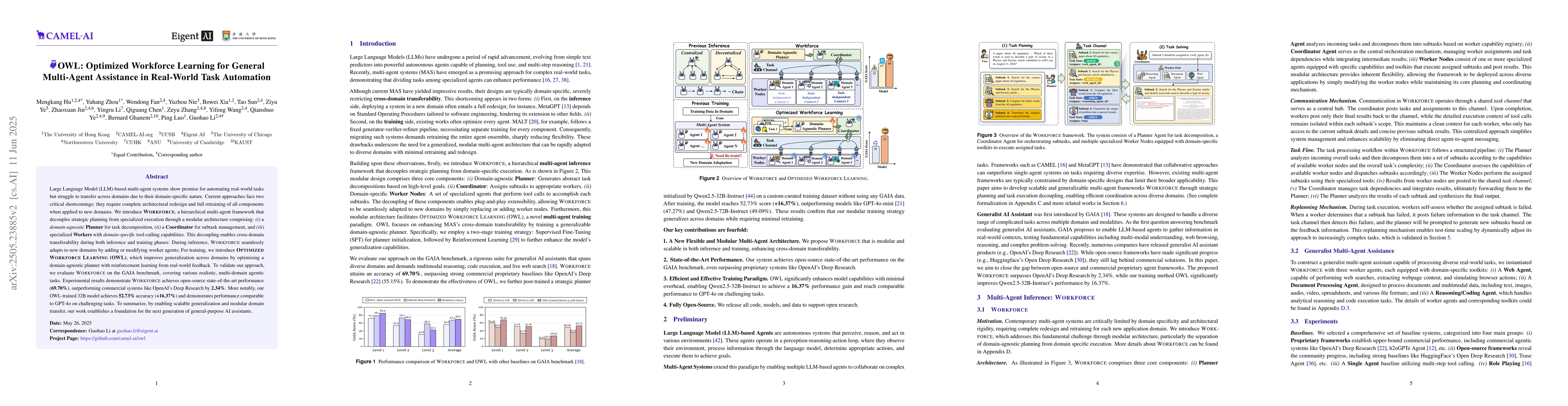 Thumbnail for OWL: Optimized Workforce Learning for General Multi-Agent Assistance in
  Real-World Task Automation