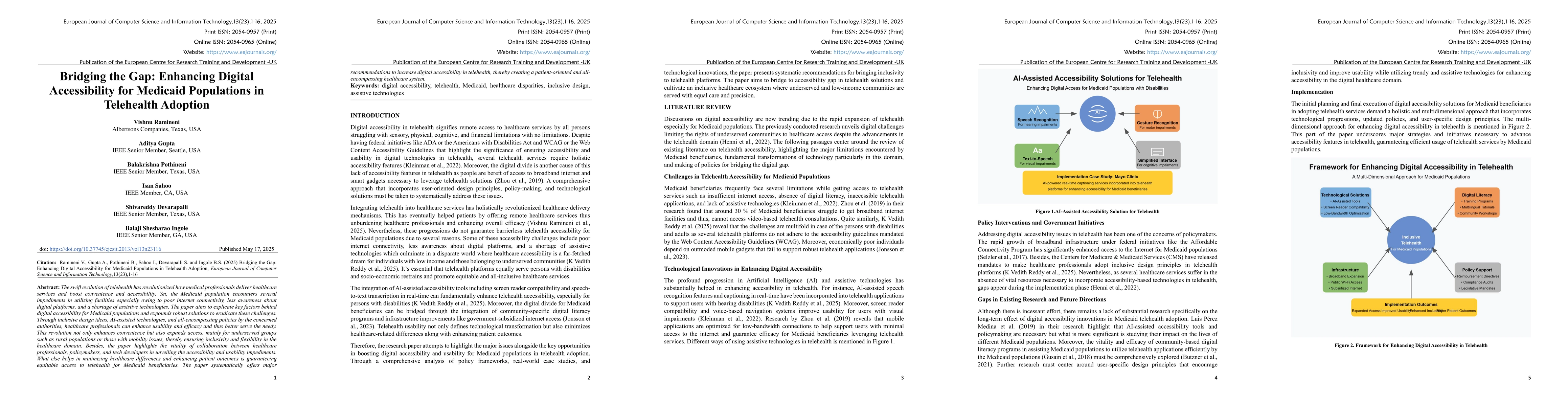 Thumbnail for Bridging the Gap: Enhancing Digital Accessibility for Medicaid
  Populations in Telehealth Adoption