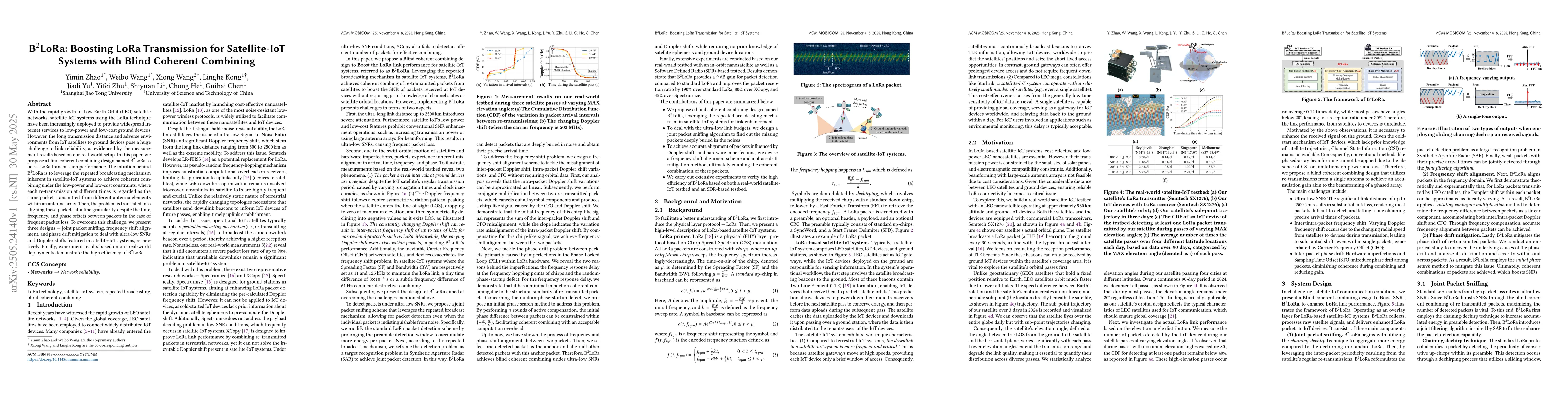 Thumbnail for B2LoRa: Boosting LoRa Transmission for Satellite-IoT Systems with Blind
  Coherent Combining