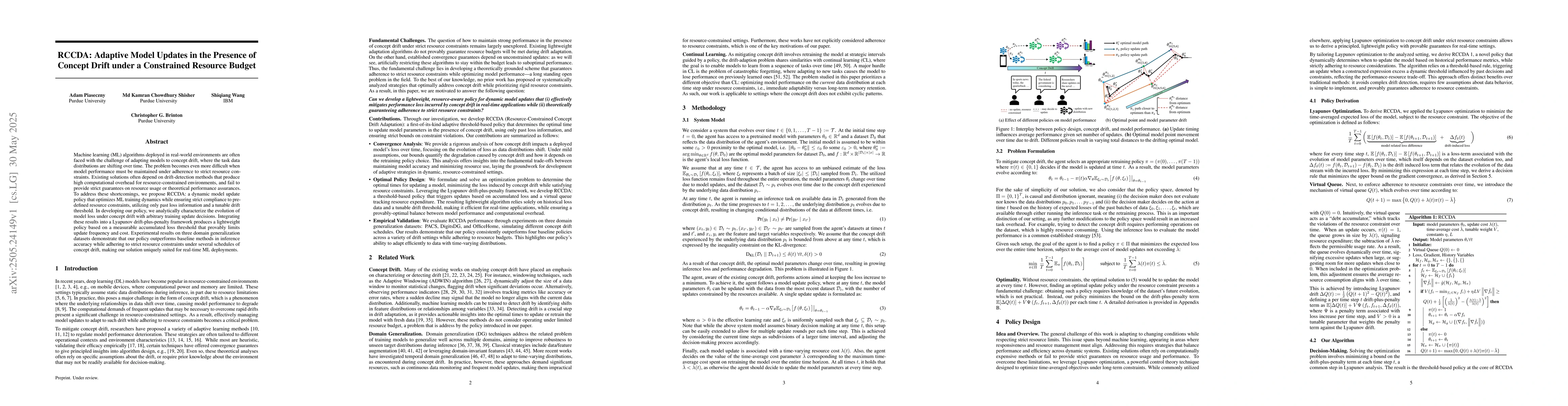 Thumbnail for RCCDA: Adaptive Model Updates in the Presence of Concept Drift under a
  Constrained Resource Budget