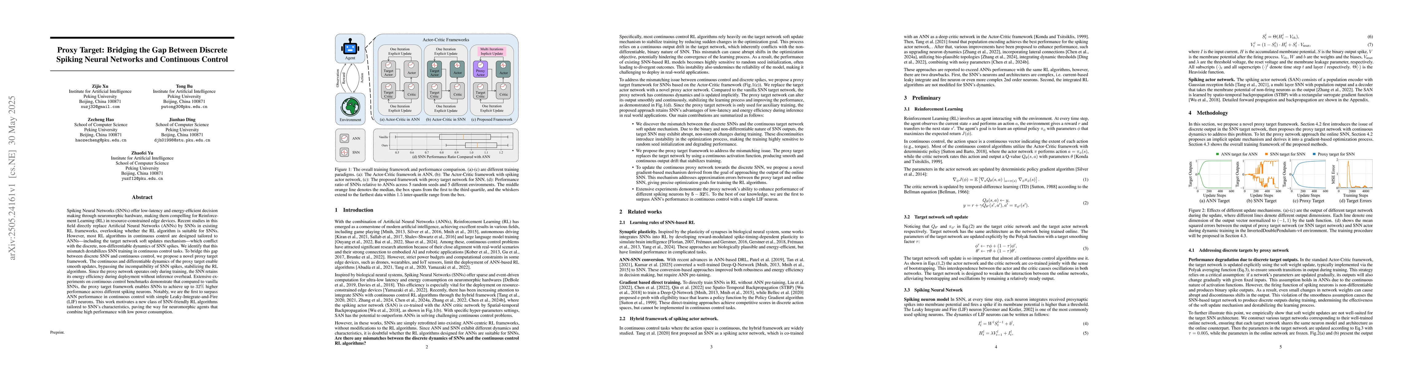 Thumbnail for Proxy Target: Bridging the Gap Between Discrete Spiking Neural Networks
  and Continuous Control