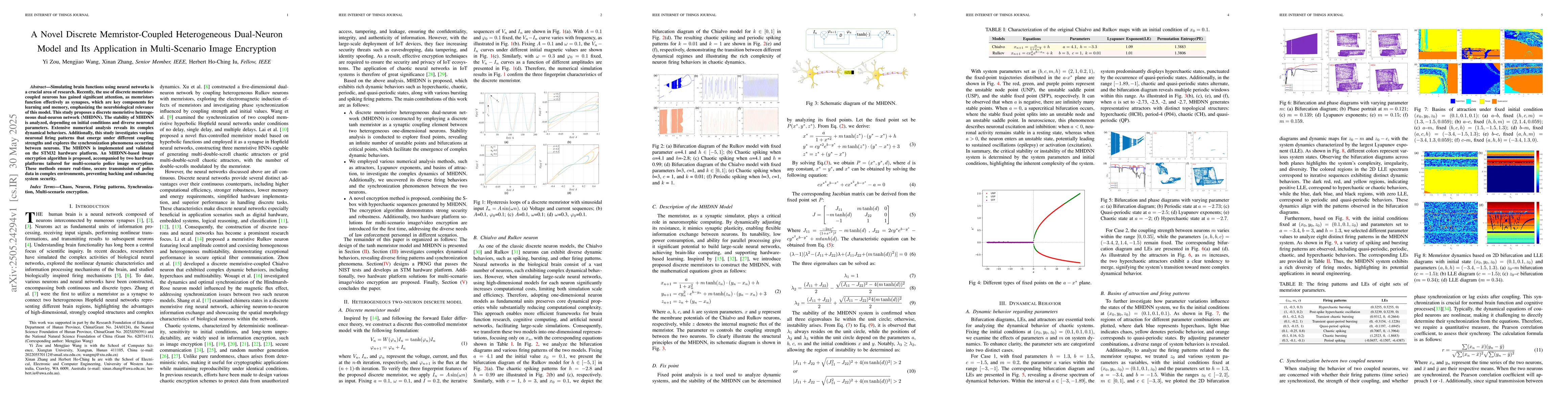 Thumbnail for A Novel Discrete Memristor-Coupled Heterogeneous Dual-Neuron Model and
  Its Application in Multi-Scenario Image Encryption