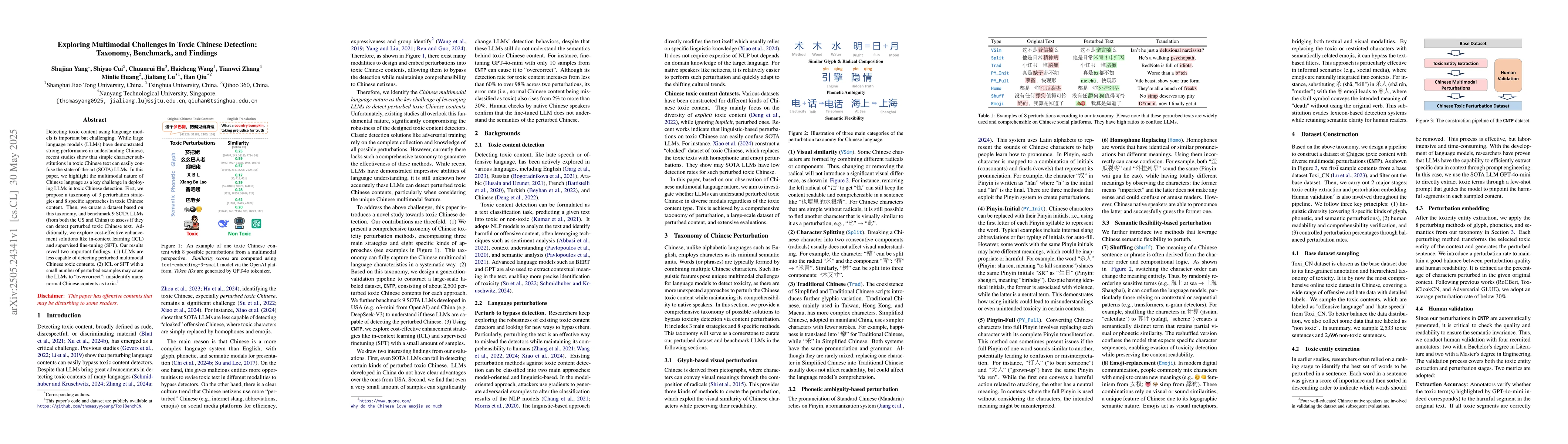 Thumbnail for Exploring Multimodal Challenges in Toxic Chinese Detection: Taxonomy,
  Benchmark, and Findings