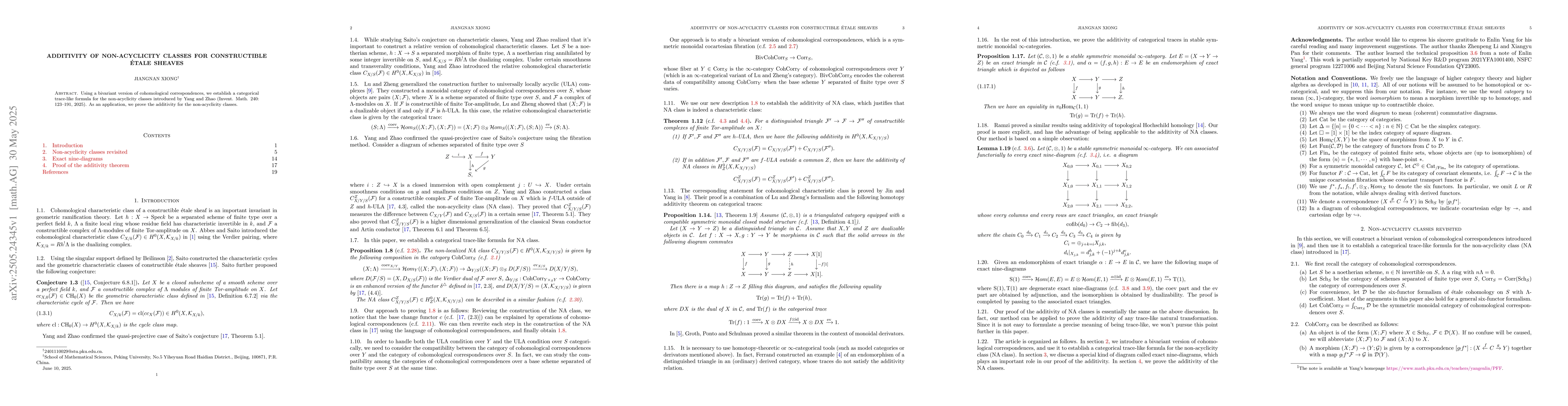 Thumbnail for Additivity of non-acyclicity classes for constructible ĂŠtale sheaves