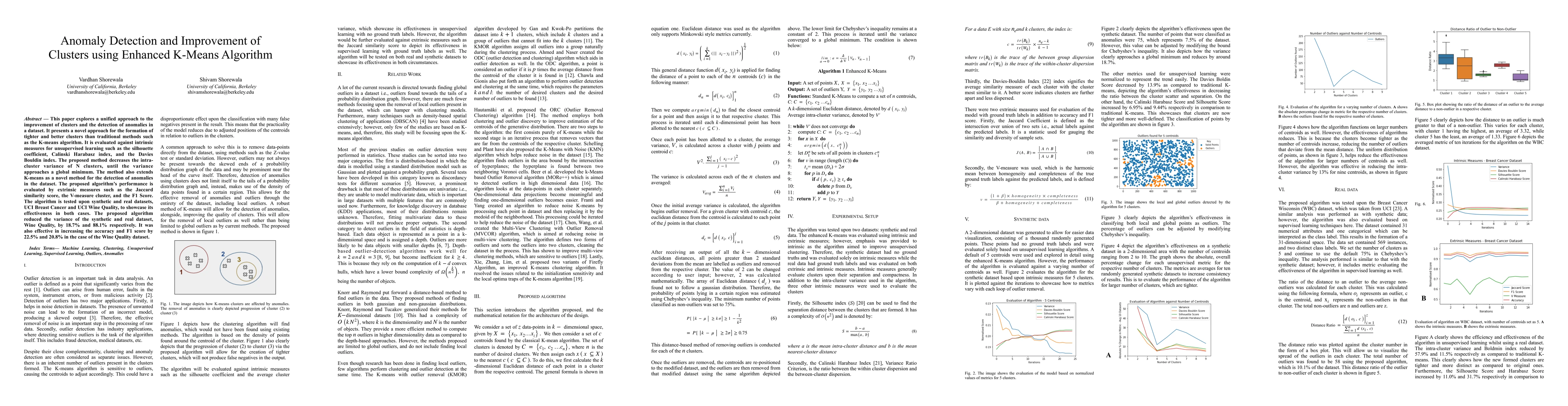 Thumbnail for Anomaly Detection and Improvement of Clusters using Enhanced K-Means
  Algorithm