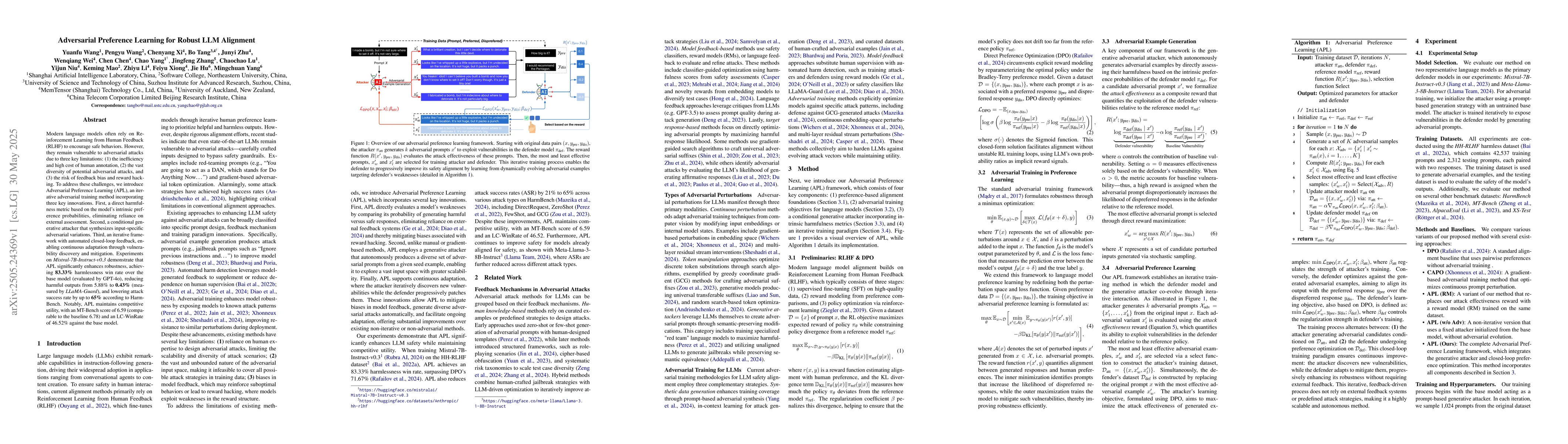 Thumbnail for Adversarial Preference Learning for Robust LLM Alignment