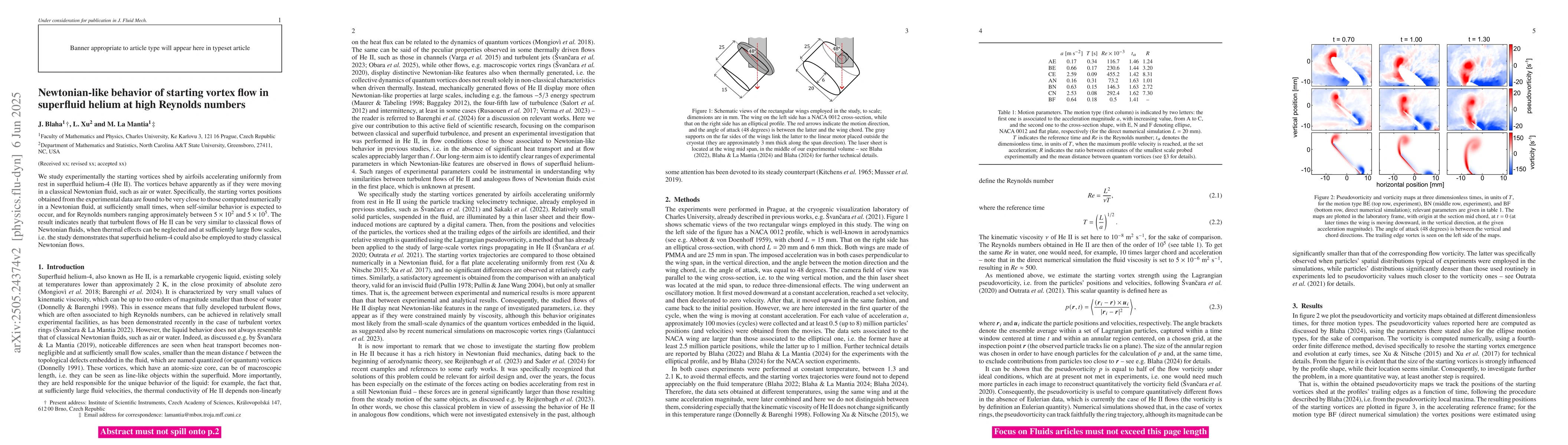 Thumbnail for Newtonian-like behavior of starting vortex flow in superfluid helium at
  high Reynolds numbers