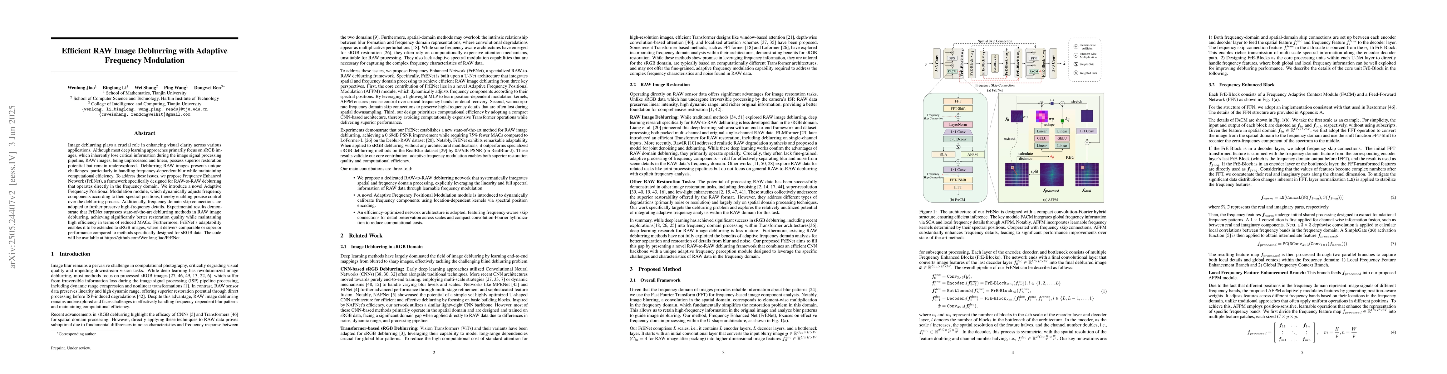 Thumbnail for Efficient RAW Image Deblurring with Adaptive Frequency Modulation