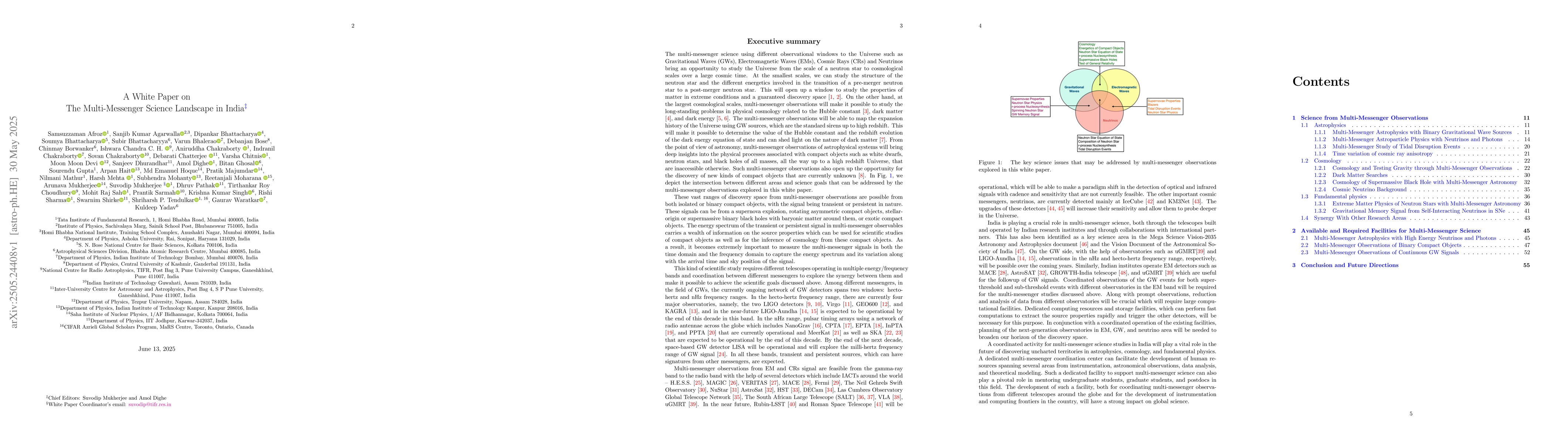 Thumbnail for A White Paper on The Multi-Messenger Science Landscape in India