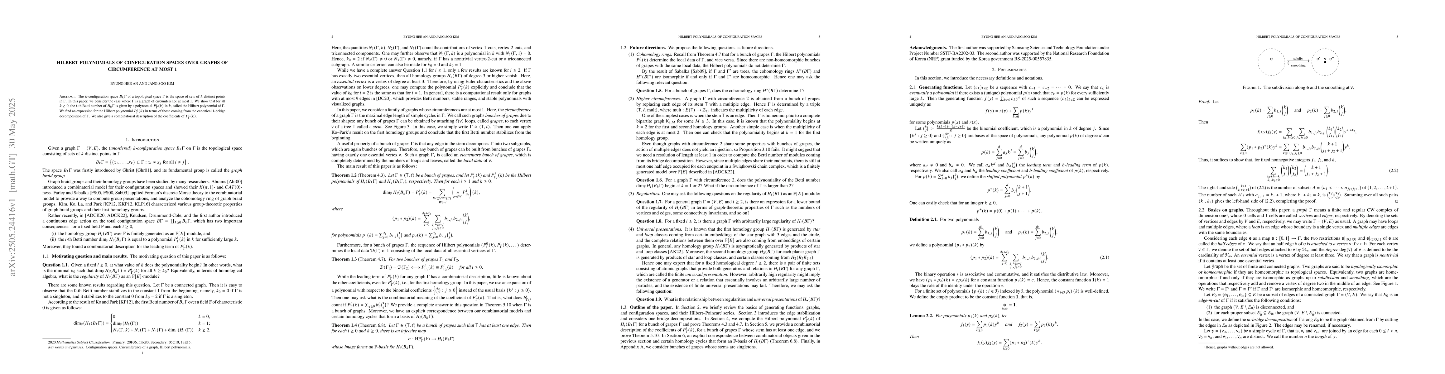 Thumbnail for Hilbert polynomials of configuration spaces over graphs of circumference
  at most 1