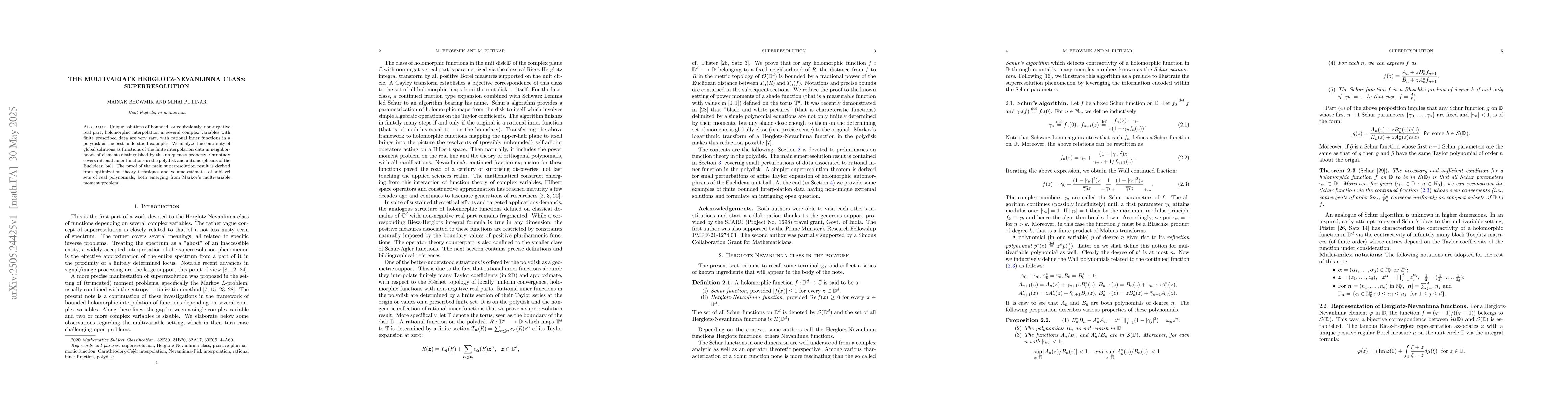 Thumbnail for The Multivariate Herglotz-Nevanlinna Class: Superresolution