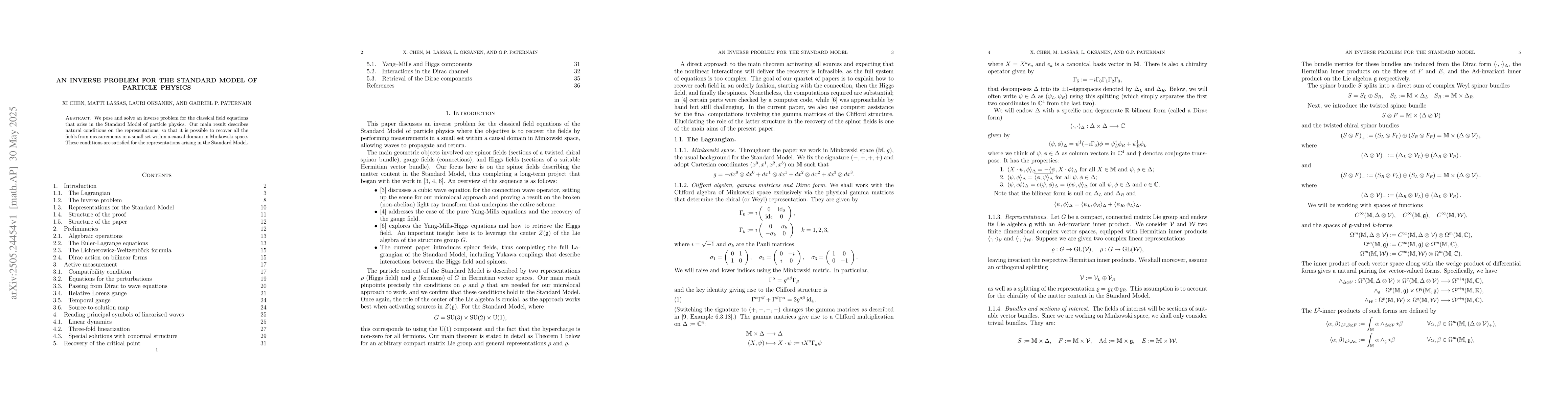Thumbnail for An inverse problem for the Standard Model of particle physics