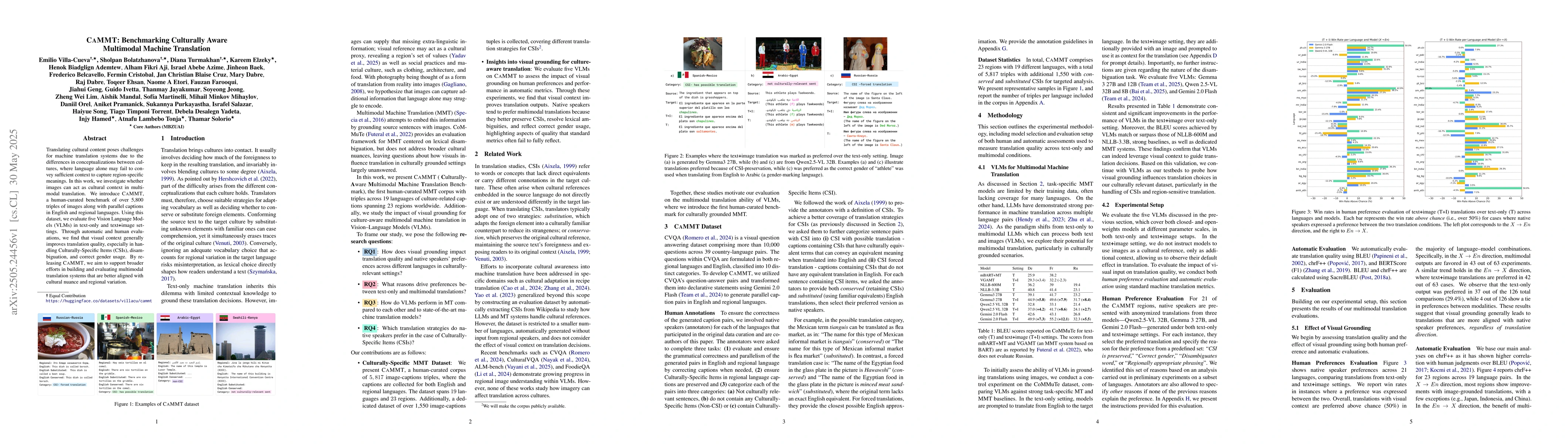 Thumbnail for CaMMT: Benchmarking Culturally Aware Multimodal Machine Translation