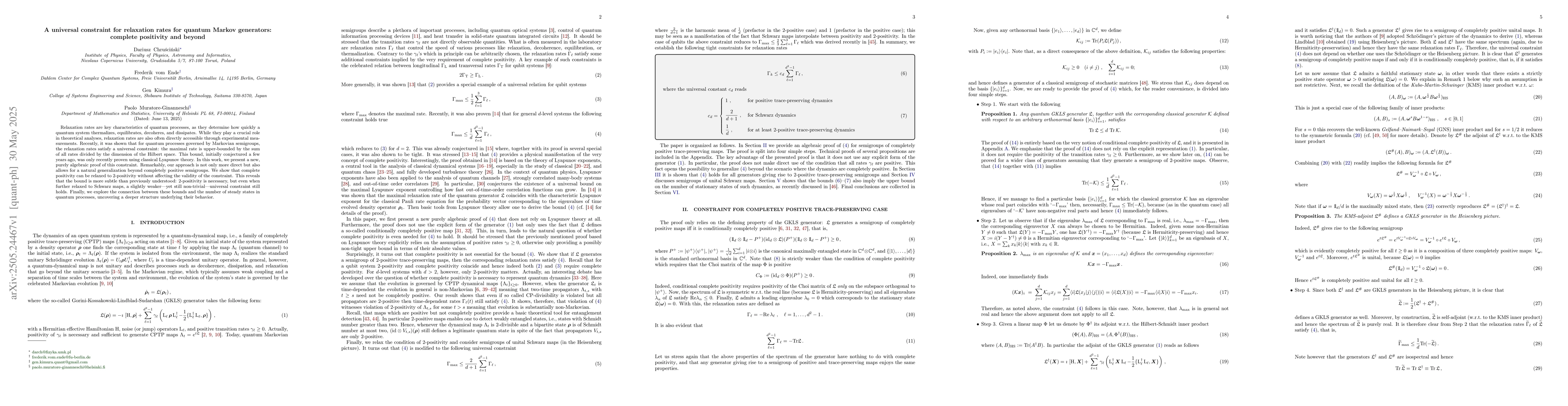 Thumbnail for A universal constraint for relaxation rates for quantum Markov
  generators: complete positivity and beyond