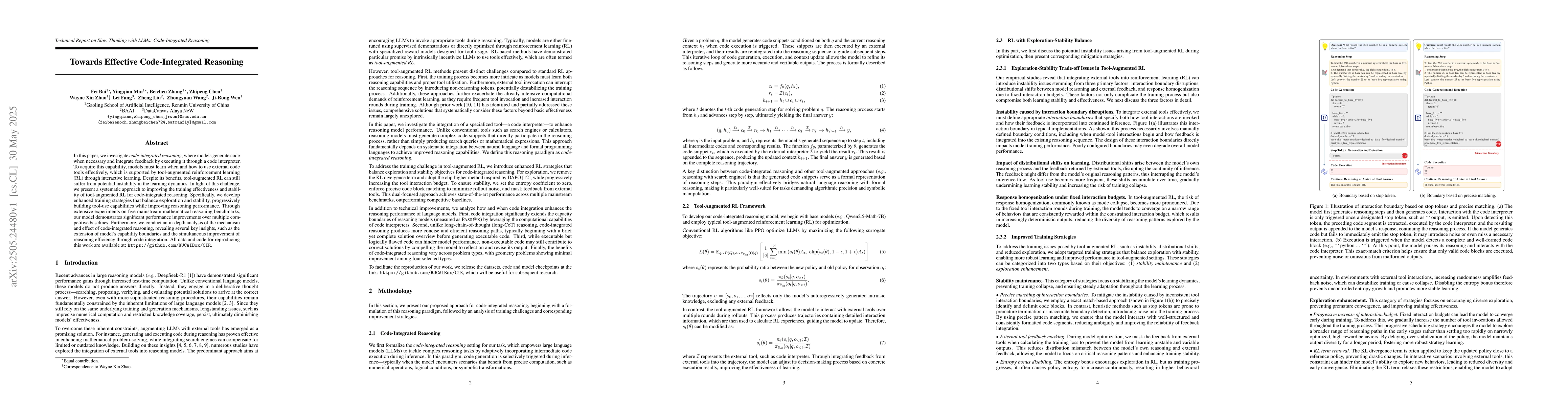 Thumbnail for Towards Effective Code-Integrated Reasoning