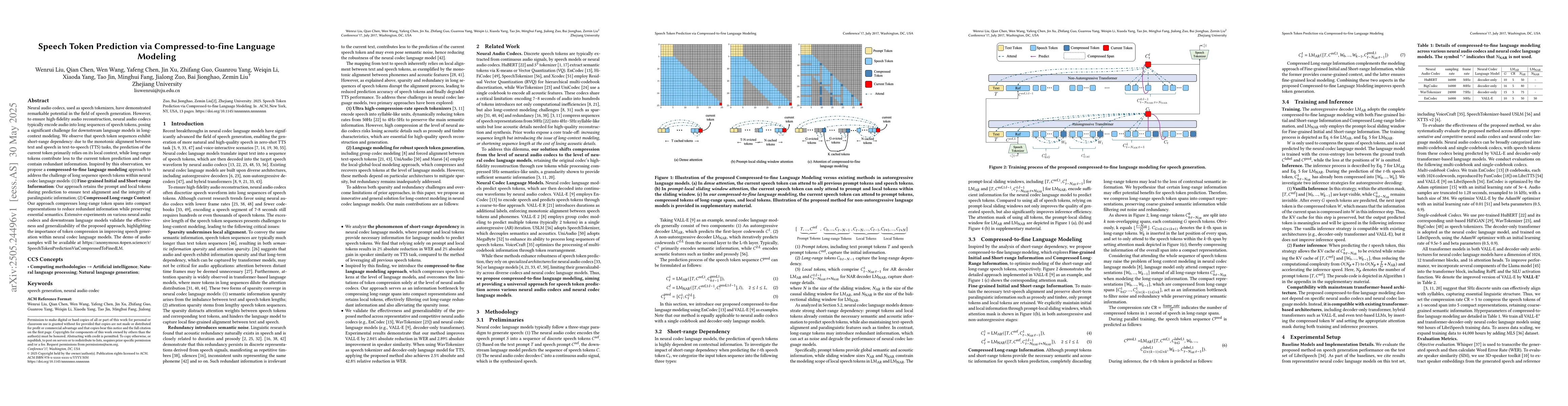 Thumbnail for Speech Token Prediction via Compressed-to-fine Language Modeling for
  Speech Generation