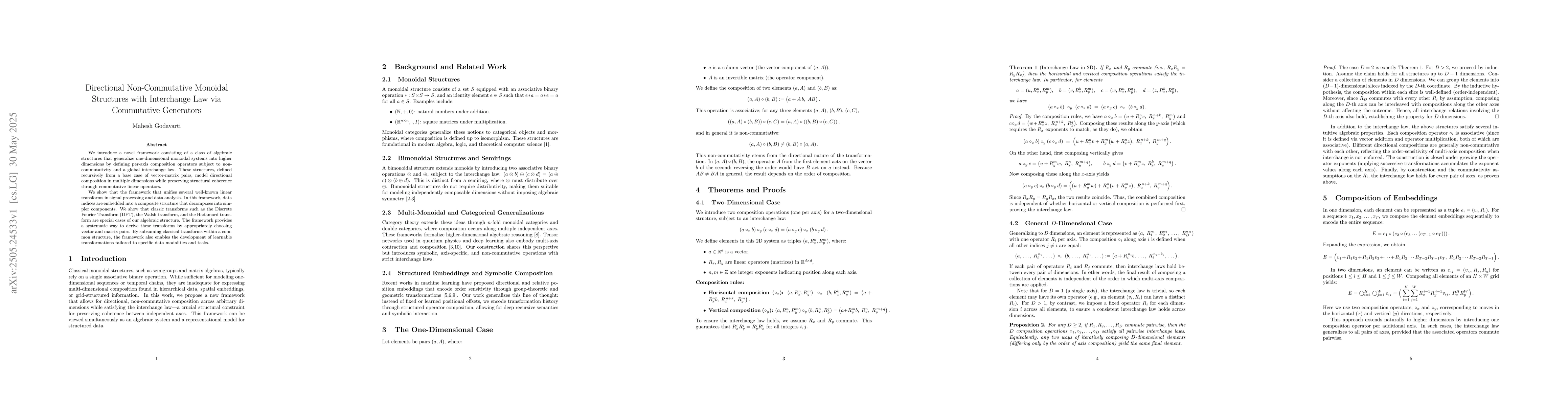 Thumbnail for Directional Non-Commutative Monoidal Structures with Interchange Law via
  Commutative Generators