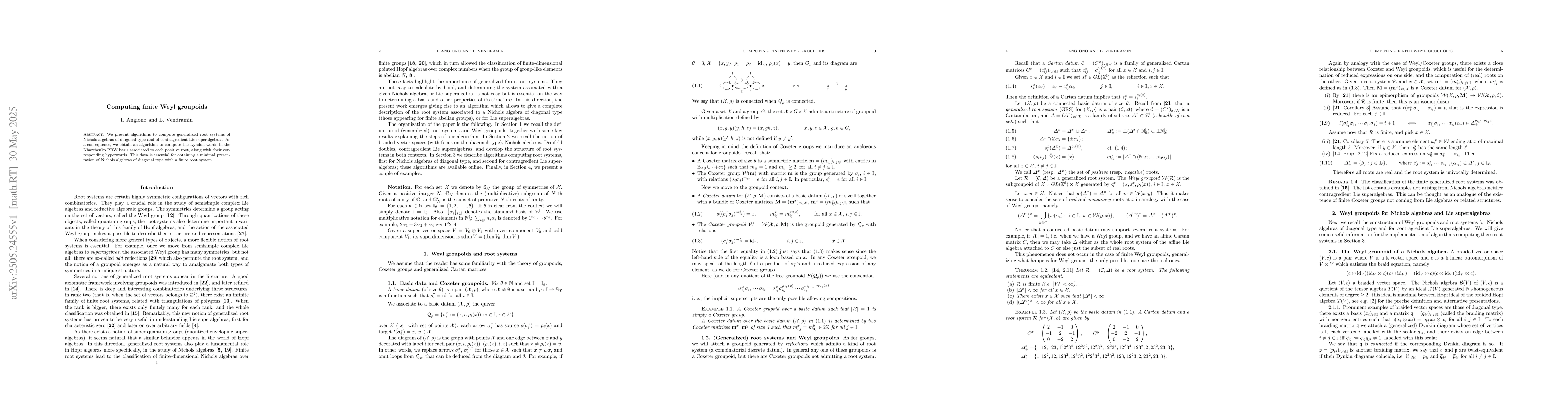 Thumbnail for Computing finite Weyl groupoids