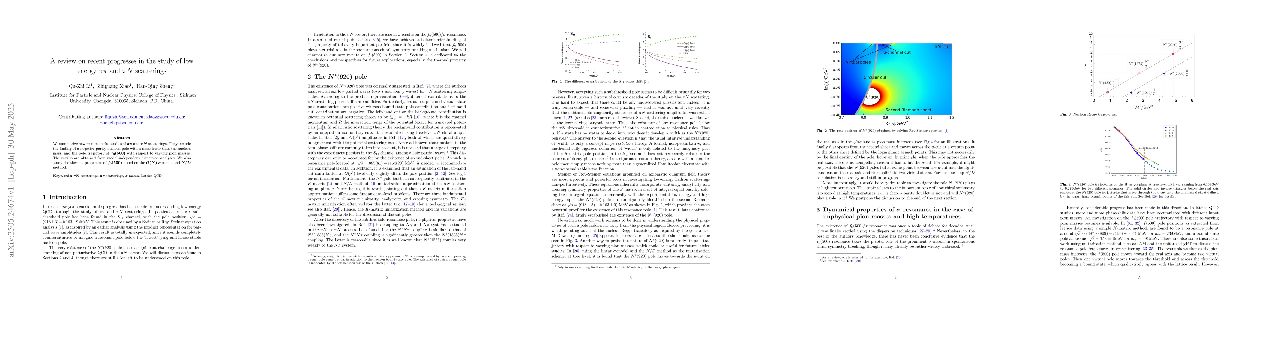 Thumbnail for A review on recent progresses in the study of low energy $ππ$ and
  $πN$ scatterings