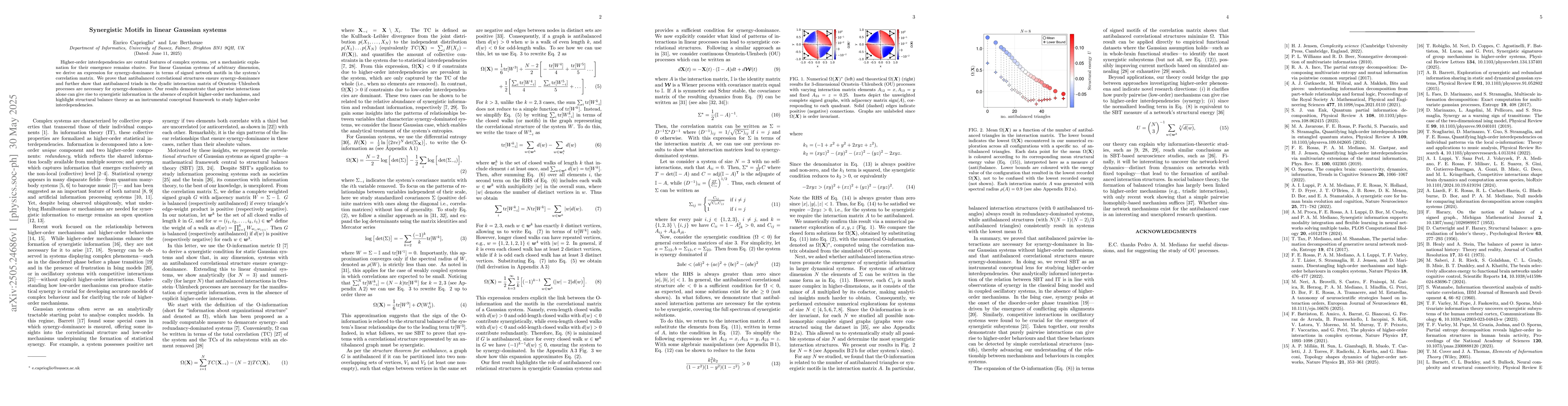 Thumbnail for Synergistic motifs in linear Gaussian systems