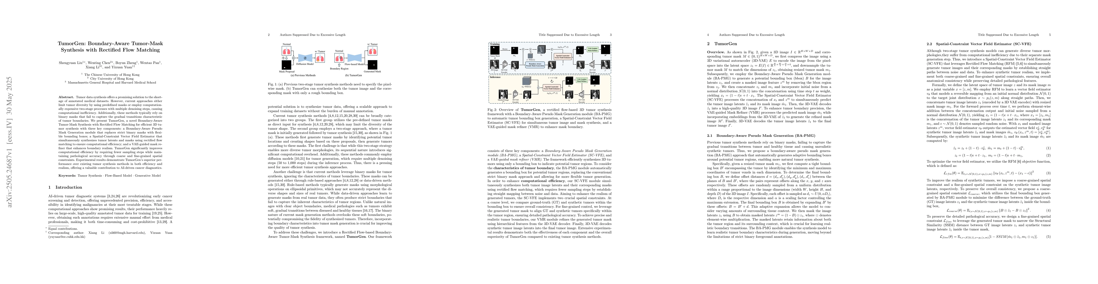 Thumbnail for TumorGen: Boundary-Aware Tumor-Mask Synthesis with Rectified Flow
  Matching