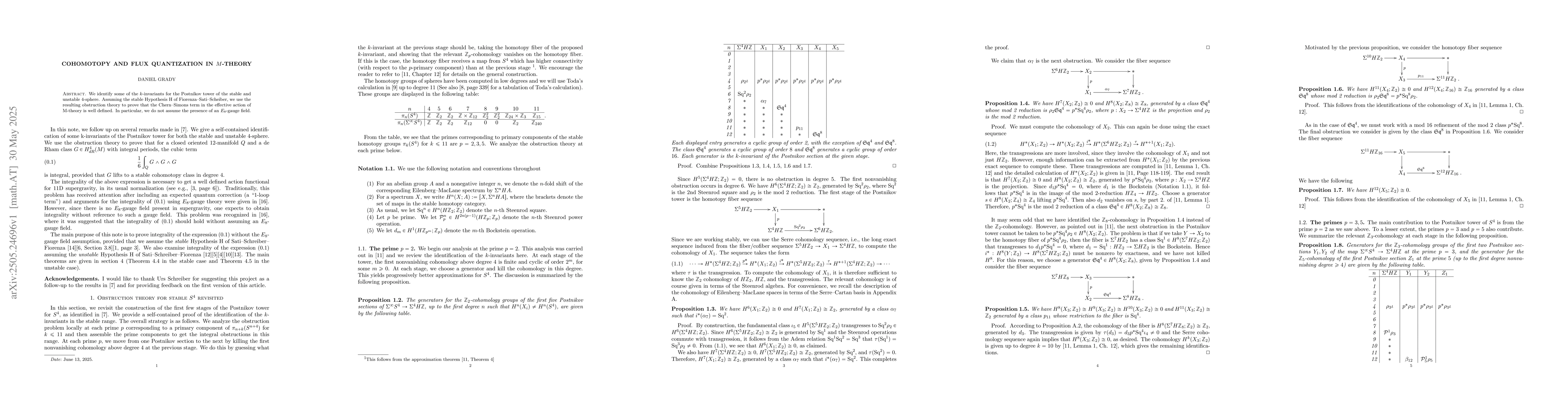 Thumbnail for Cohomotopy and flux quantization in $M$-theory