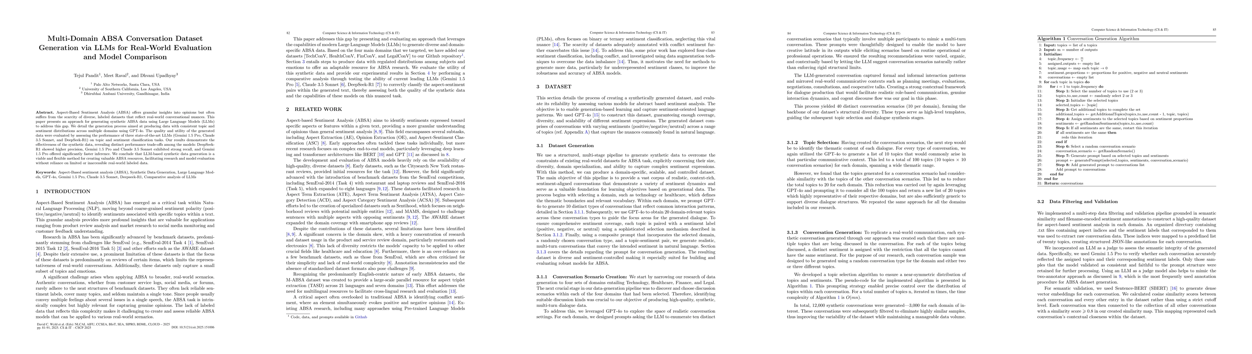 Thumbnail for Multi-Domain ABSA Conversation Dataset Generation via LLMs for
  Real-World Evaluation and Model Comparison