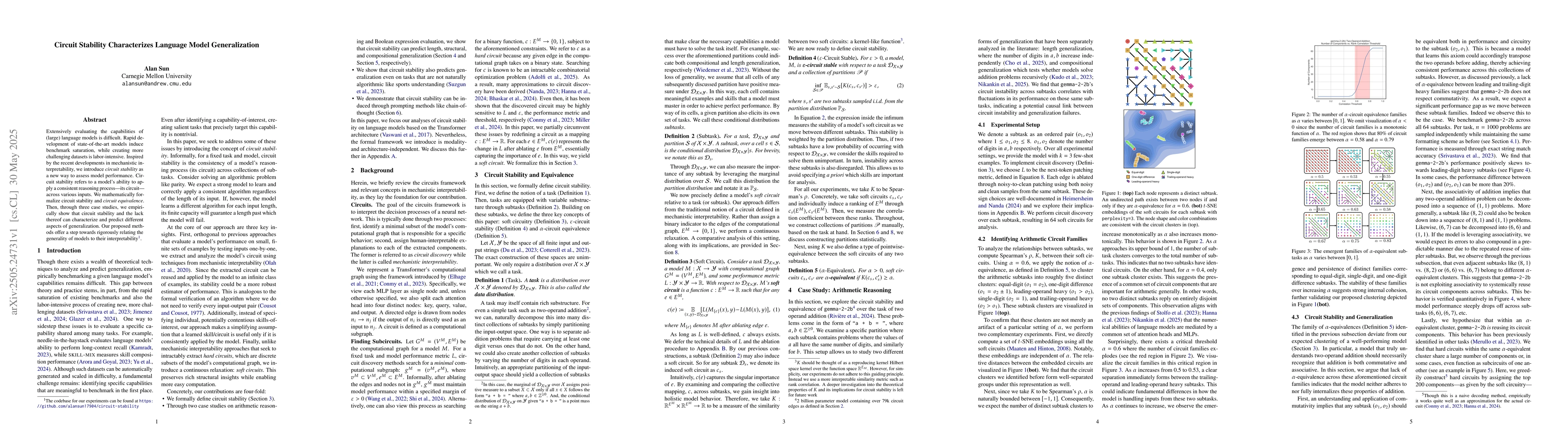 Thumbnail for Circuit Stability Characterizes Language Model Generalization