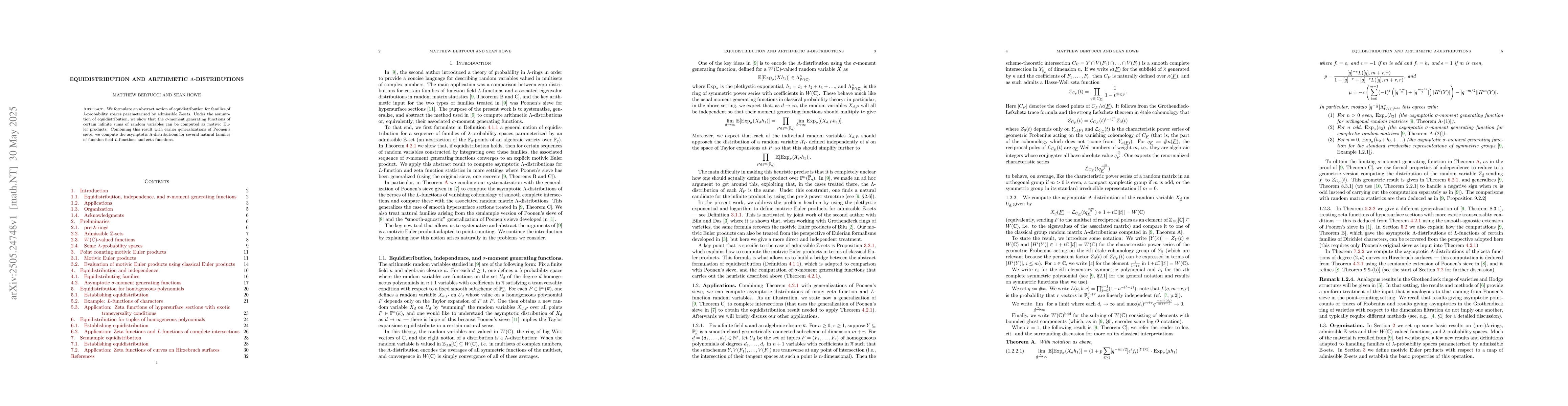 Thumbnail for Equidistribution and arithmetic $Λ$-distributions