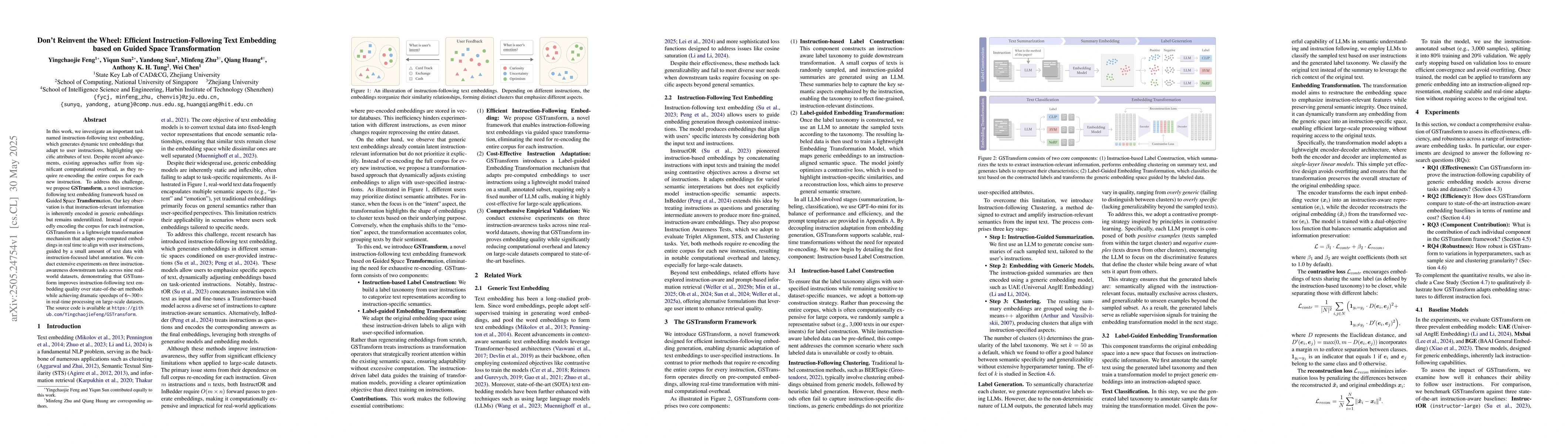 Thumbnail for Don't Reinvent the Wheel: Efficient Instruction-Following Text Embedding
  based on Guided Space Transformation