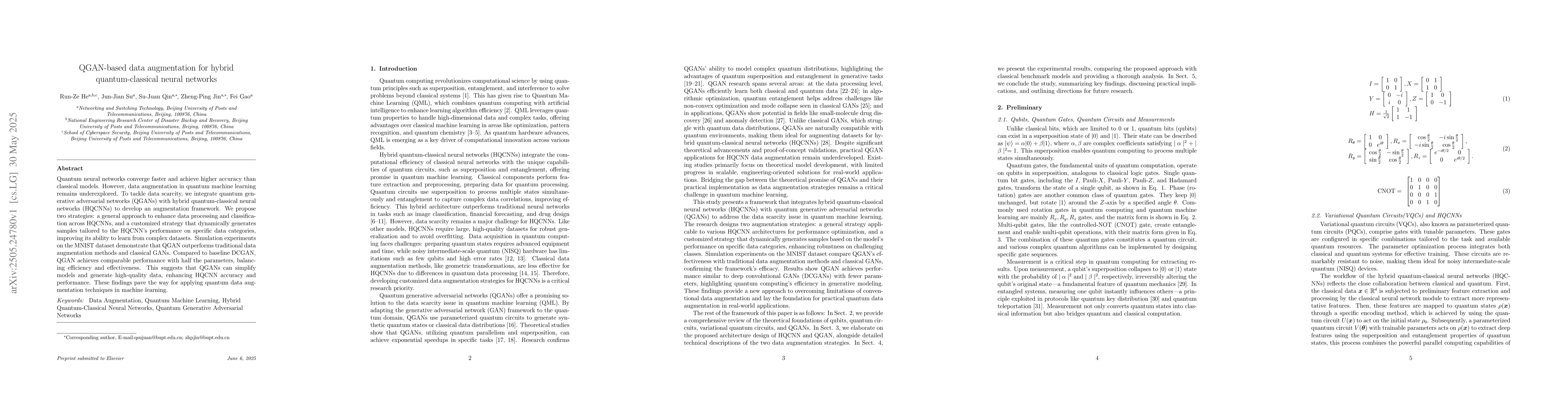 Thumbnail for QGAN-based data augmentation for hybrid quantum-classical neural
  networks