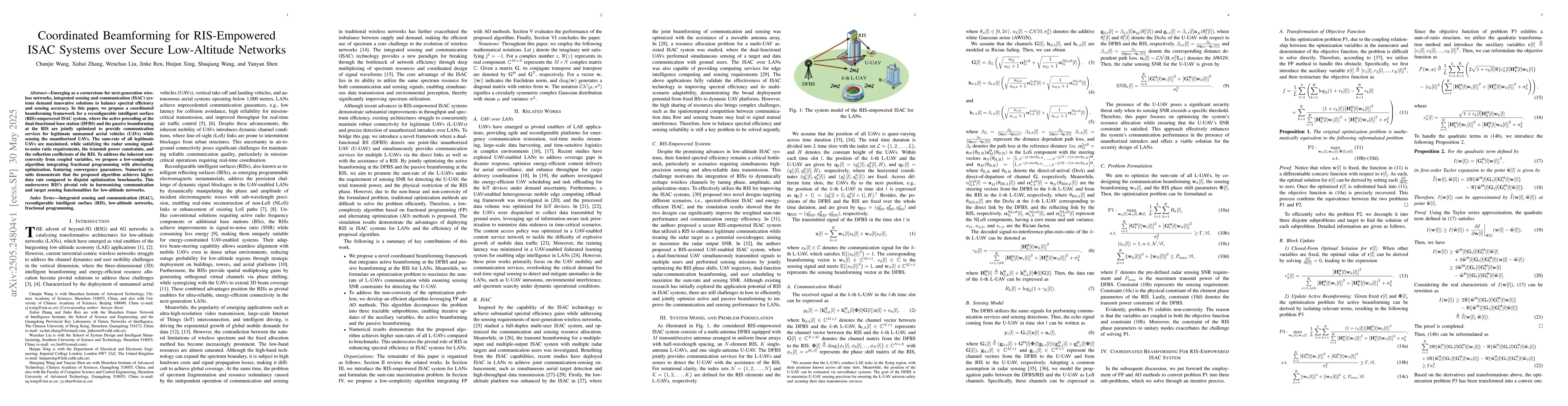 Thumbnail for Coordinated Beamforming for RIS-Empowered ISAC Systems over Secure
  Low-Altitude Networks