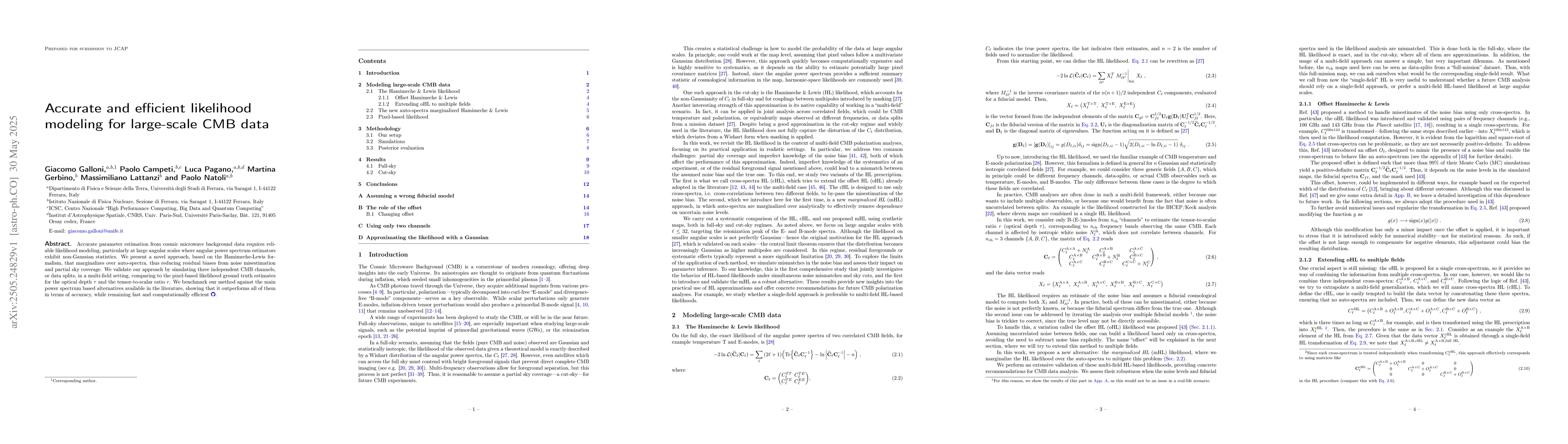Thumbnail for Accurate and efficient likelihood modeling for large-scale CMB data