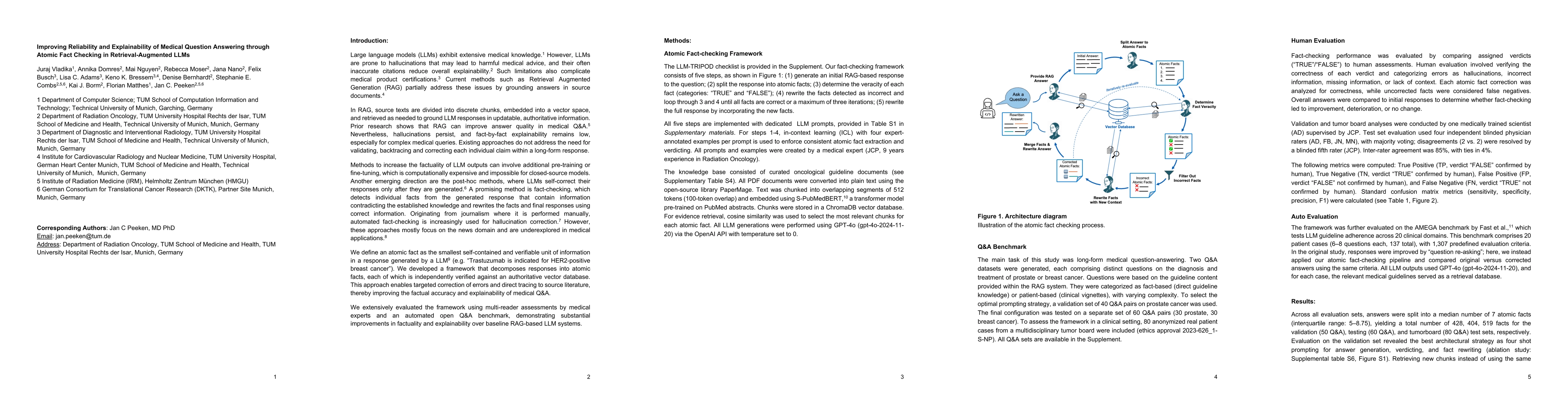 Thumbnail for Improving Reliability and Explainability of Medical Question Answering
  through Atomic Fact Checking in Retrieval-Augmented LLMs