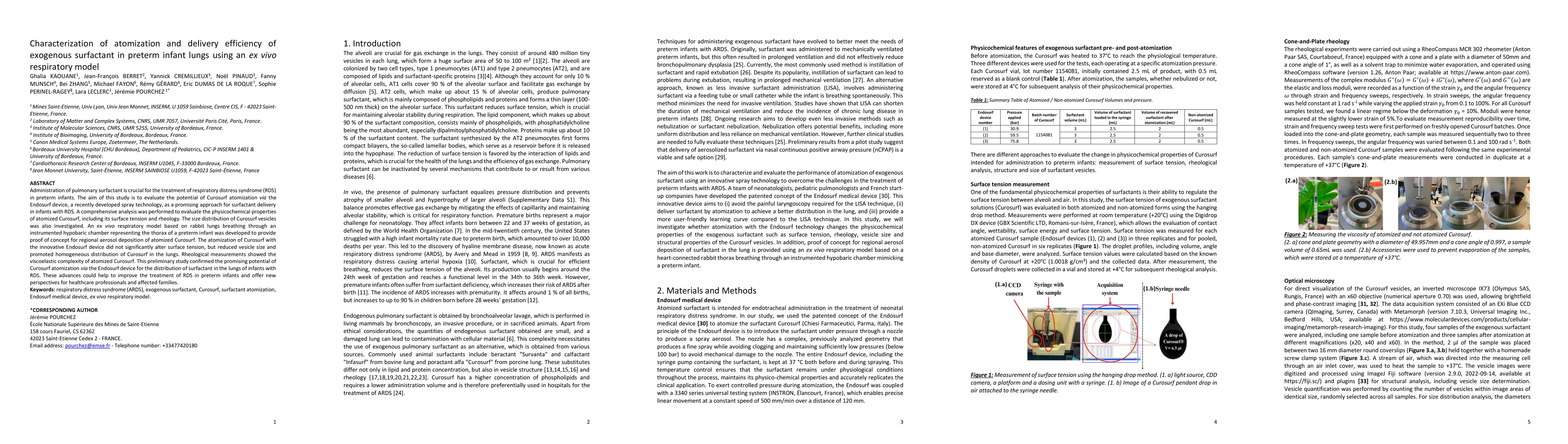 Thumbnail for Characterization of atomization and delivery efficiency of exogenous
  surfactant in preterm infant lungs using an ex vivo respiratory model