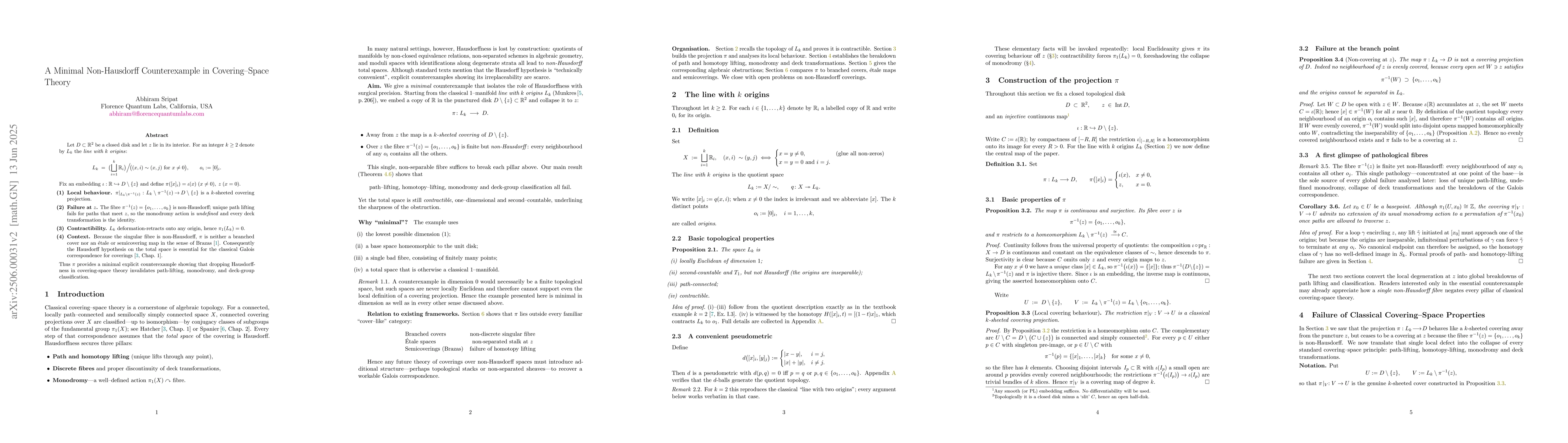 Thumbnail for Trivial Monodromy without Separation: A Non-Hausdorff Counterexample in
  Covering Theory
