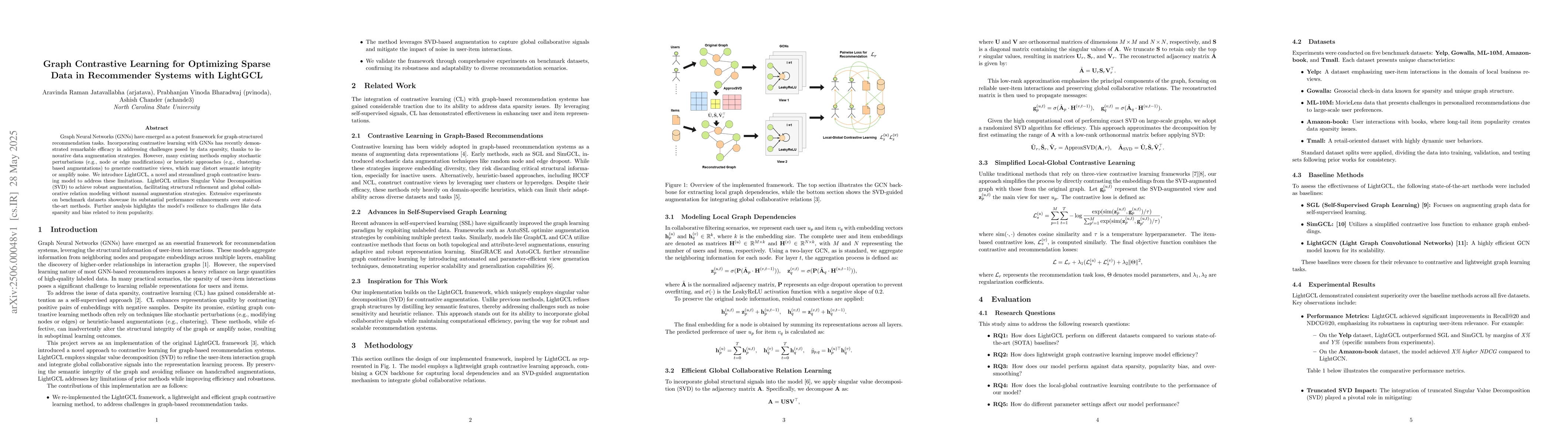 Thumbnail for Graph Contrastive Learning for Optimizing Sparse Data in Recommender
  Systems with LightGCL