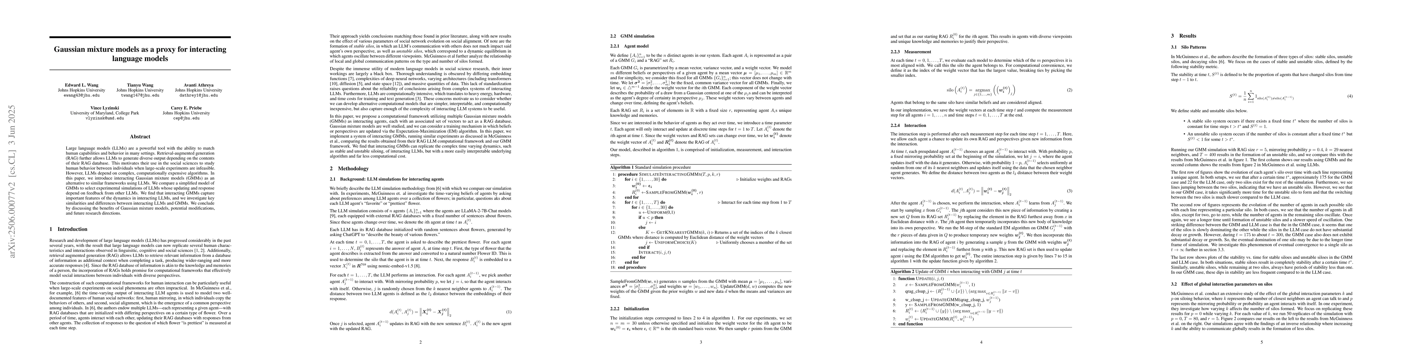 Thumbnail for Gaussian mixture models as a proxy for interacting language models