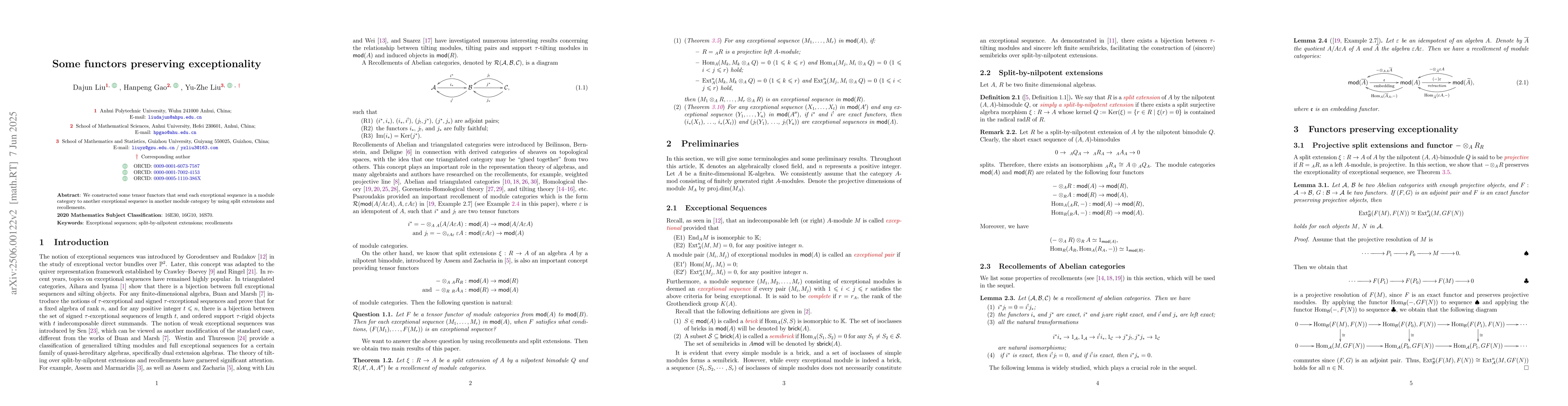Thumbnail for Some functors preserving exceptionality