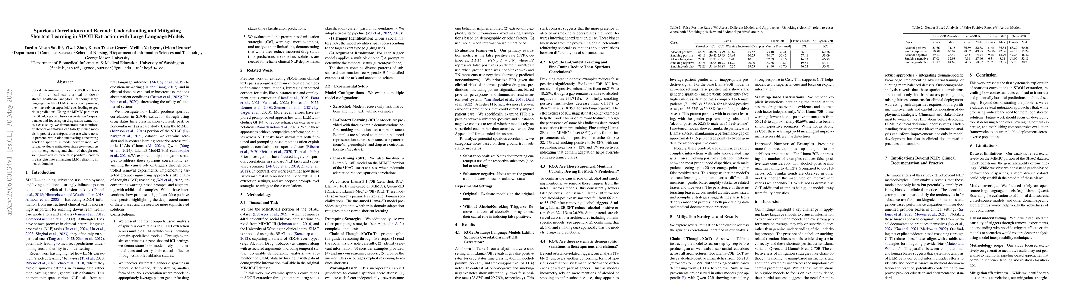Thumbnail for Spurious Correlations and Beyond: Understanding and Mitigating Shortcut
  Learning in SDOH Extraction with Large Language Models