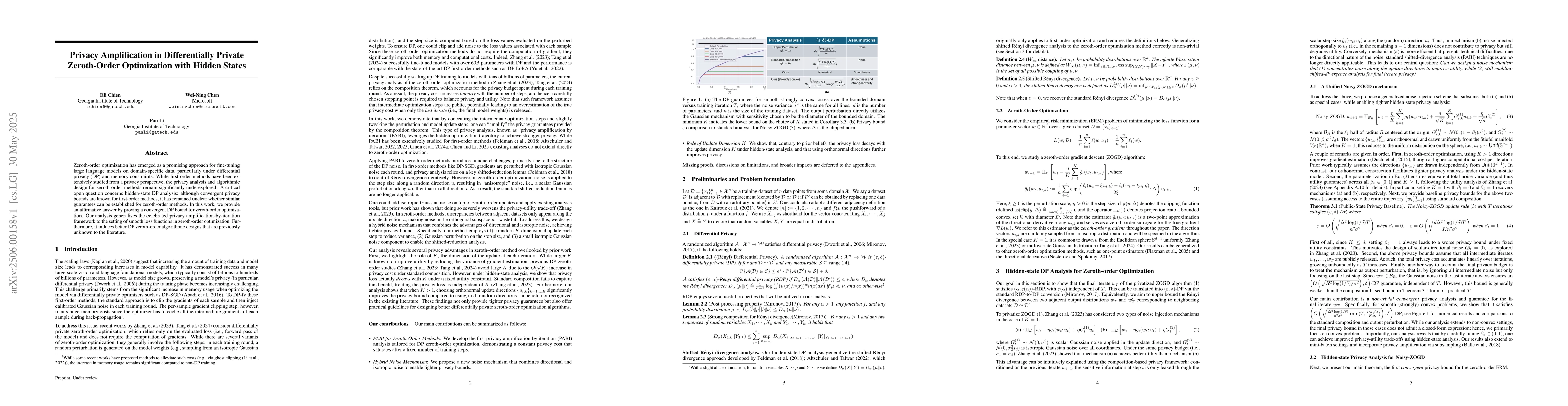 Thumbnail for Privacy Amplification in Differentially Private Zeroth-Order
  Optimization with Hidden States