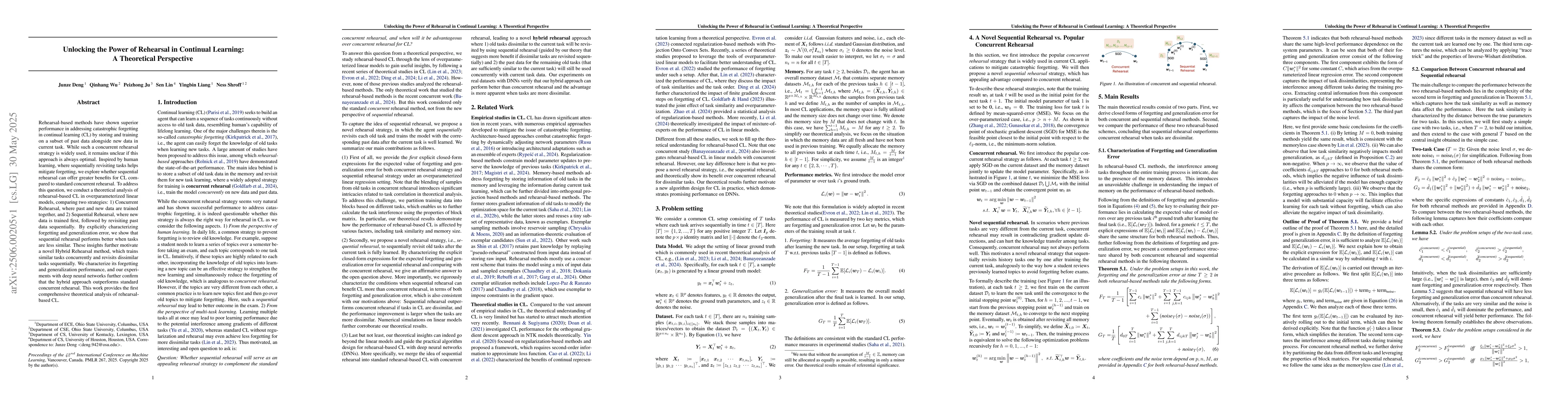 Thumbnail for Unlocking the Power of Rehearsal in Continual Learning: A Theoretical
  Perspective