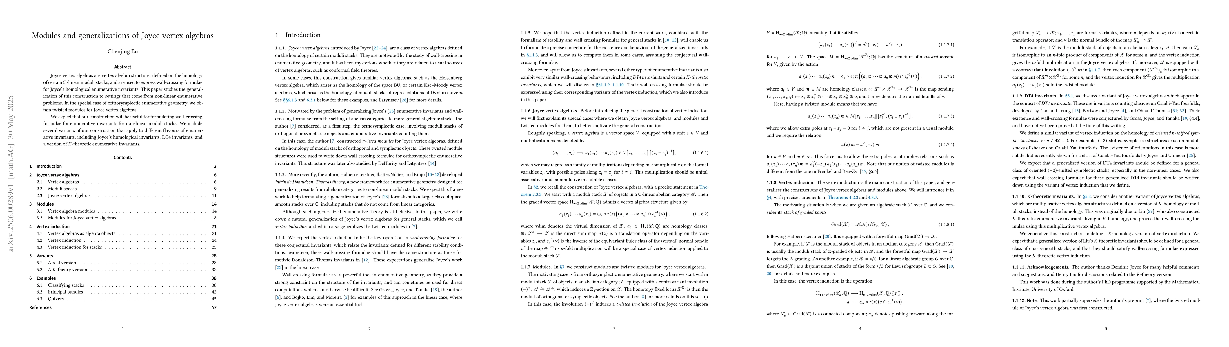 Thumbnail for Modules and generalizations of Joyce vertex algebras
