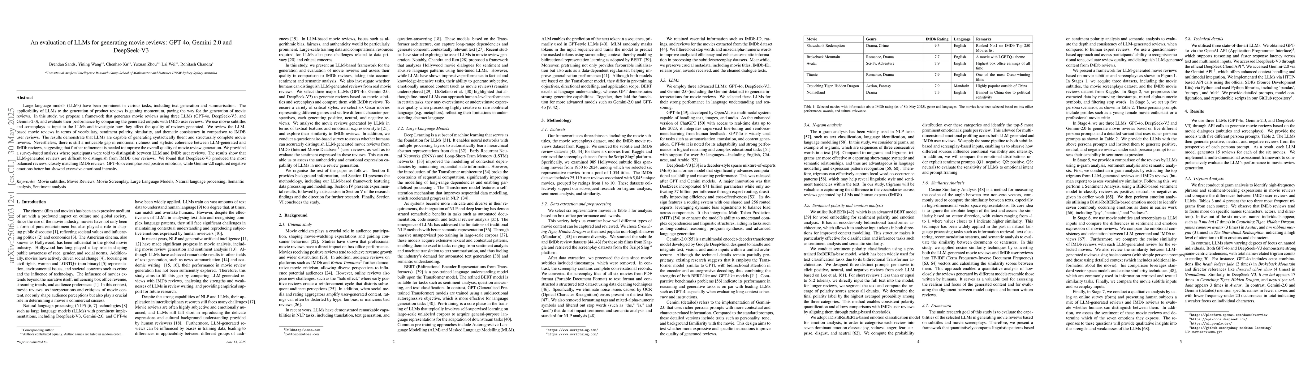 Thumbnail for An evaluation of LLMs for generating movie reviews: GPT-4o, Gemini-2.0
  and DeepSeek-V3